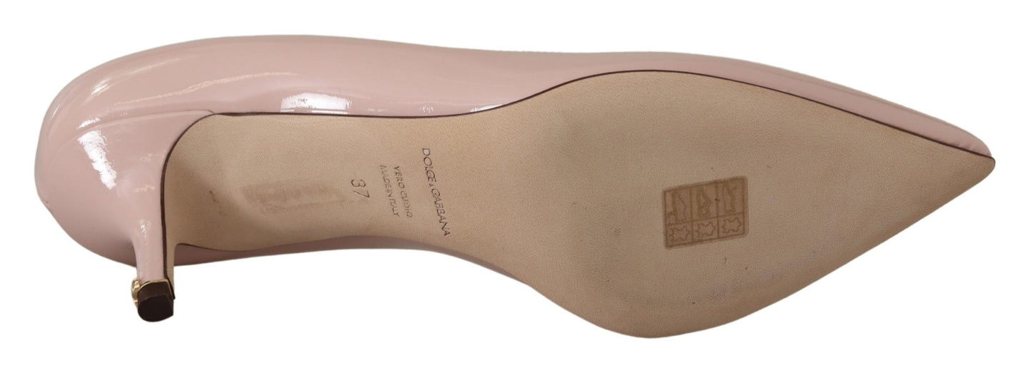 Chaussures à talons chaton en cuir verni rose Dolce & Gabbana