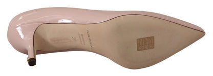 Chaussures à talons chaton en cuir verni rose Dolce & Gabbana