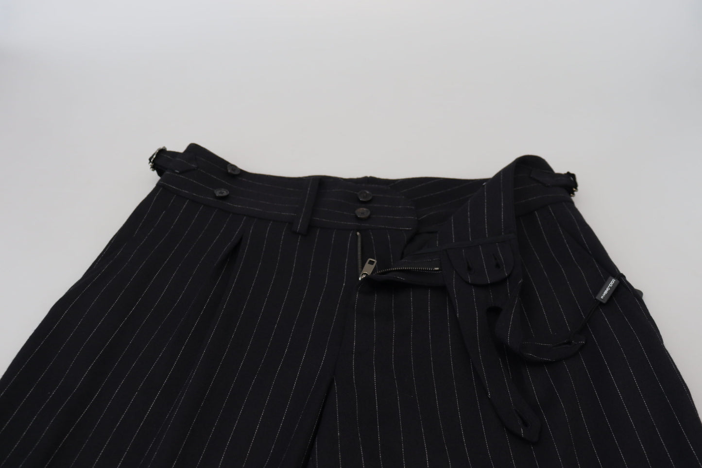 Pantalones chinos de lana negra a rayas de Dolce & Gabbana
