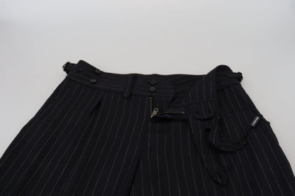 Pantalones chinos de lana negra a rayas de Dolce & Gabbana