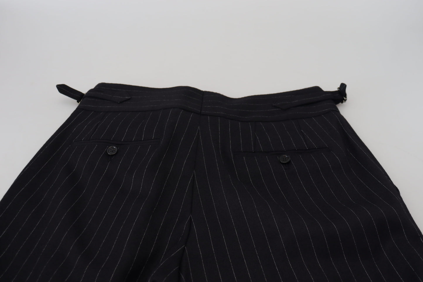 Pantalones chinos de lana negra a rayas de Dolce & Gabbana