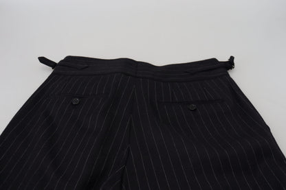 Pantalones chinos de lana negra a rayas de Dolce & Gabbana