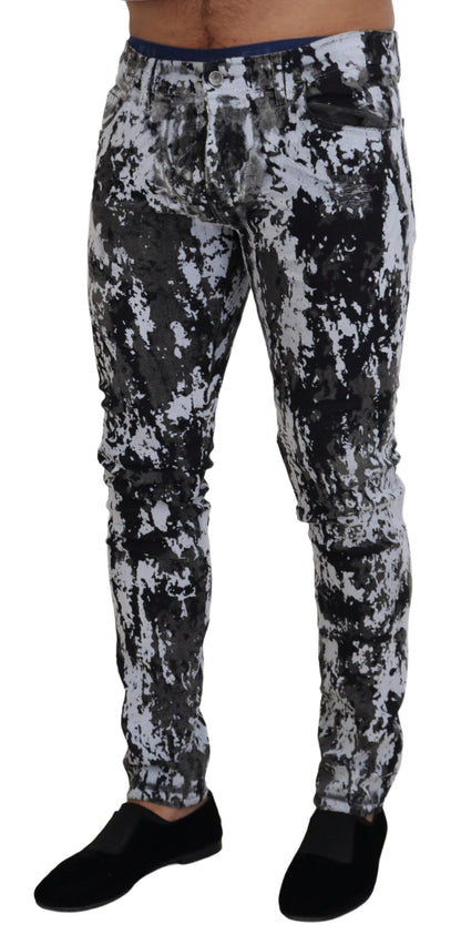 Dolce & Gabbana Jean Slim en Denim Tie-Dye Multicolore en Coton