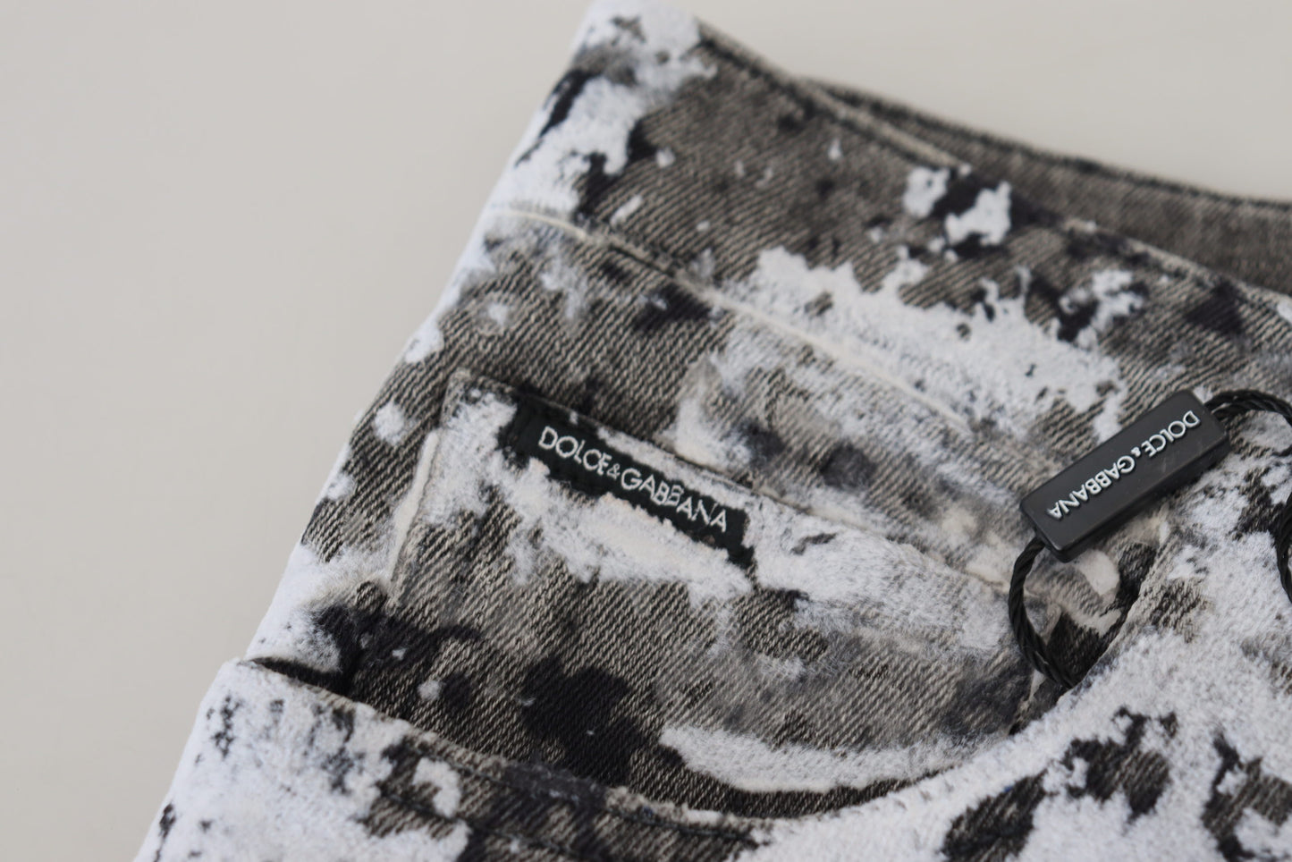 Dolce & Gabbana Jean Slim en Denim Tie-Dye Multicolore en Coton