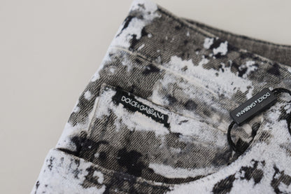 Dolce & Gabbana Jean Slim en Denim Tie-Dye Multicolore en Coton