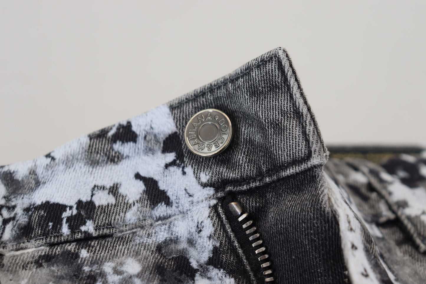 Dolce & Gabbana Jean Slim en Denim Tie-Dye Multicolore en Coton