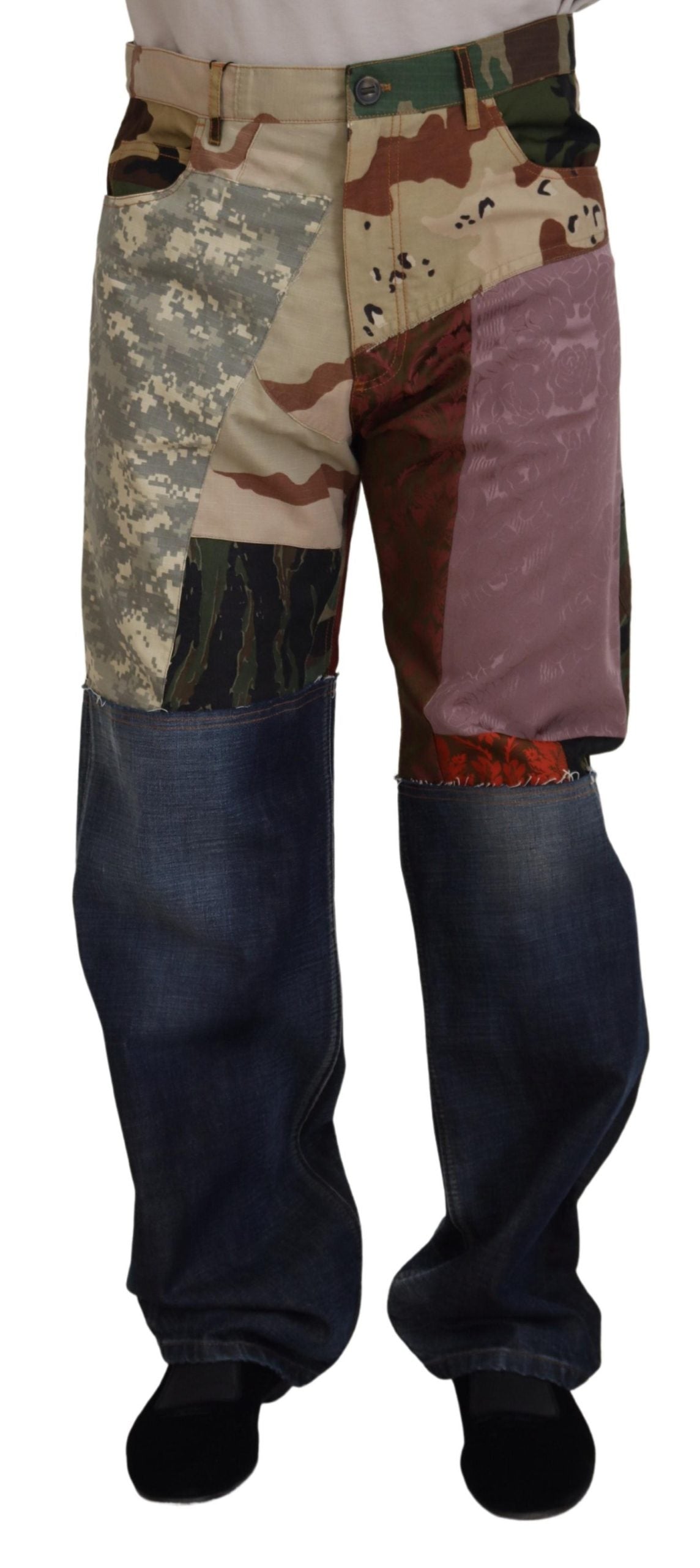 Jean en jean patchwork en soie multicolore Dolce & Gabbana pour homme
