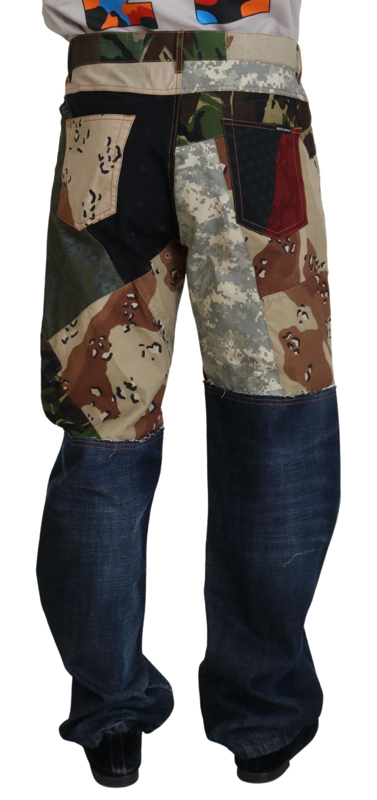 Jean en jean patchwork en soie multicolore Dolce & Gabbana pour homme