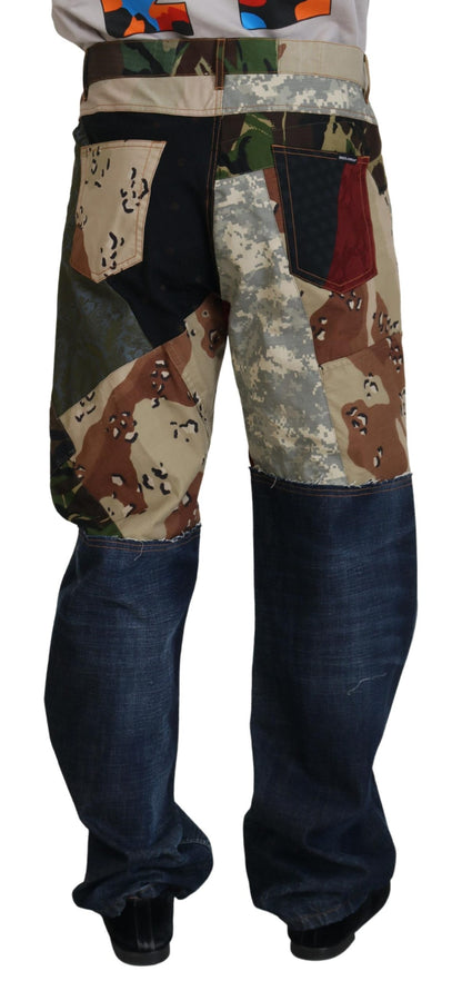 Jean en jean patchwork en soie multicolore Dolce & Gabbana pour homme