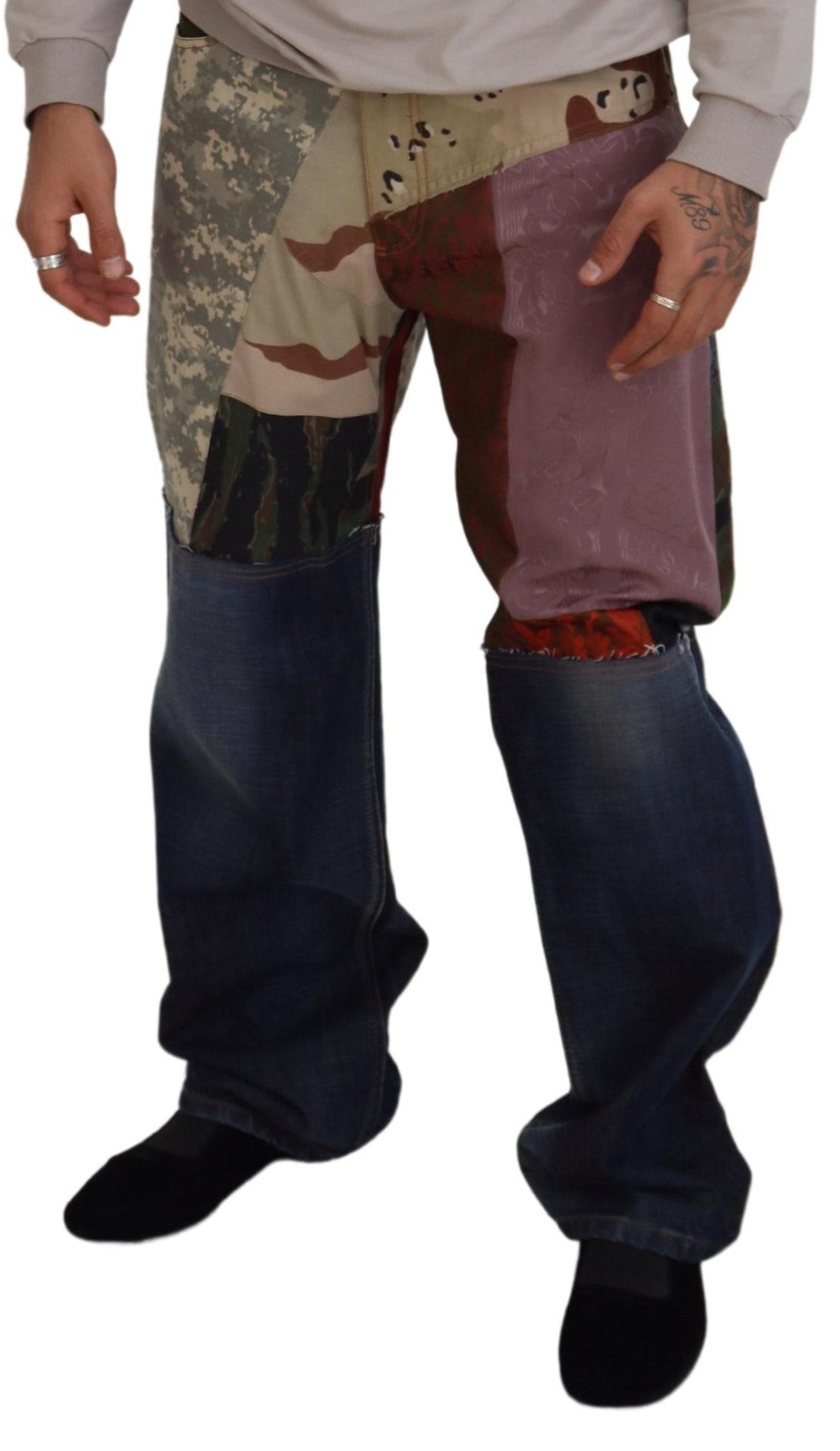 Jean en jean patchwork en soie multicolore Dolce & Gabbana pour homme