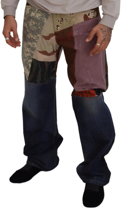 Jean en jean patchwork en soie multicolore Dolce & Gabbana pour homme