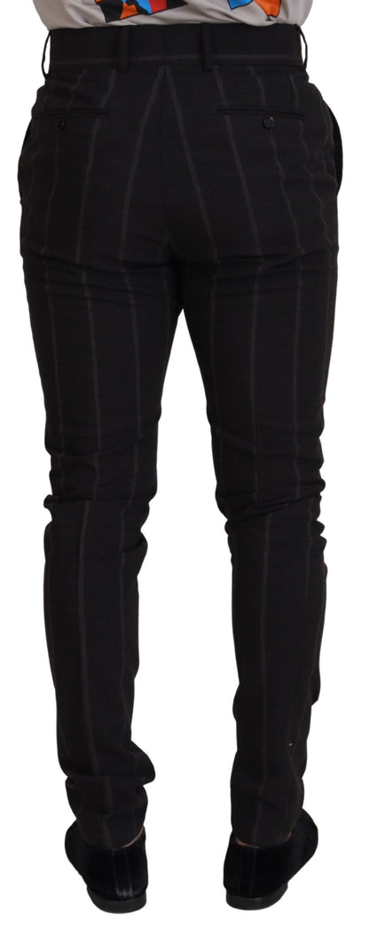 Pantalon Chino Homme Habillé en Laine Noire Dolce & Gabbana