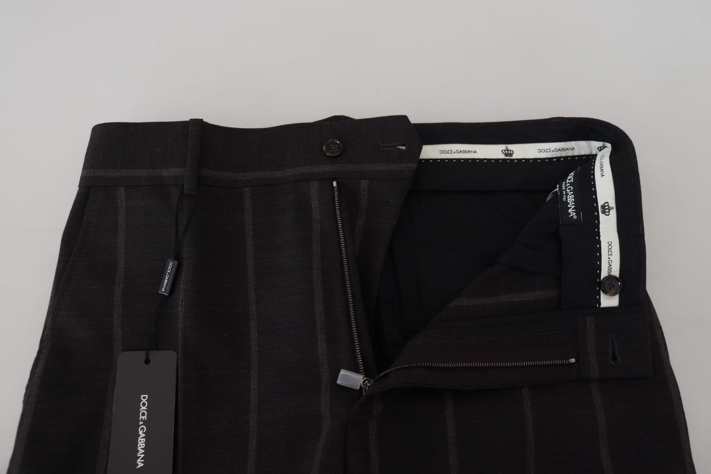 Pantalon Chino Homme Habillé en Laine Noire Dolce & Gabbana