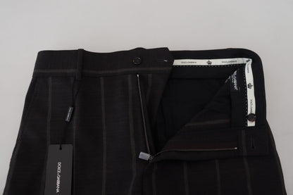 Pantalon Chino Homme Habillé en Laine Noire Dolce & Gabbana
