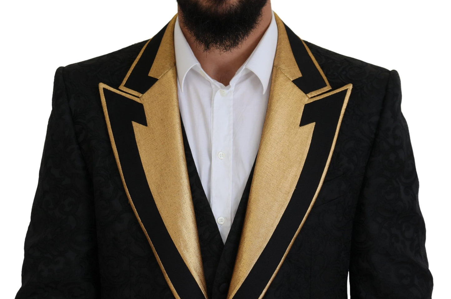 Costume Slim Fit Smoking Dolce & Gabbana Noir Or Fantaisie