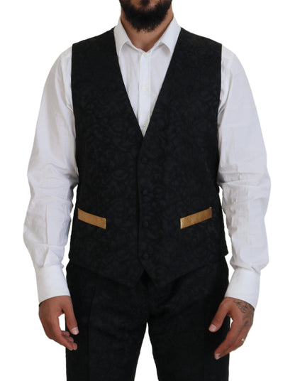 Costume Slim Fit Smoking Dolce & Gabbana Noir Or Fantaisie