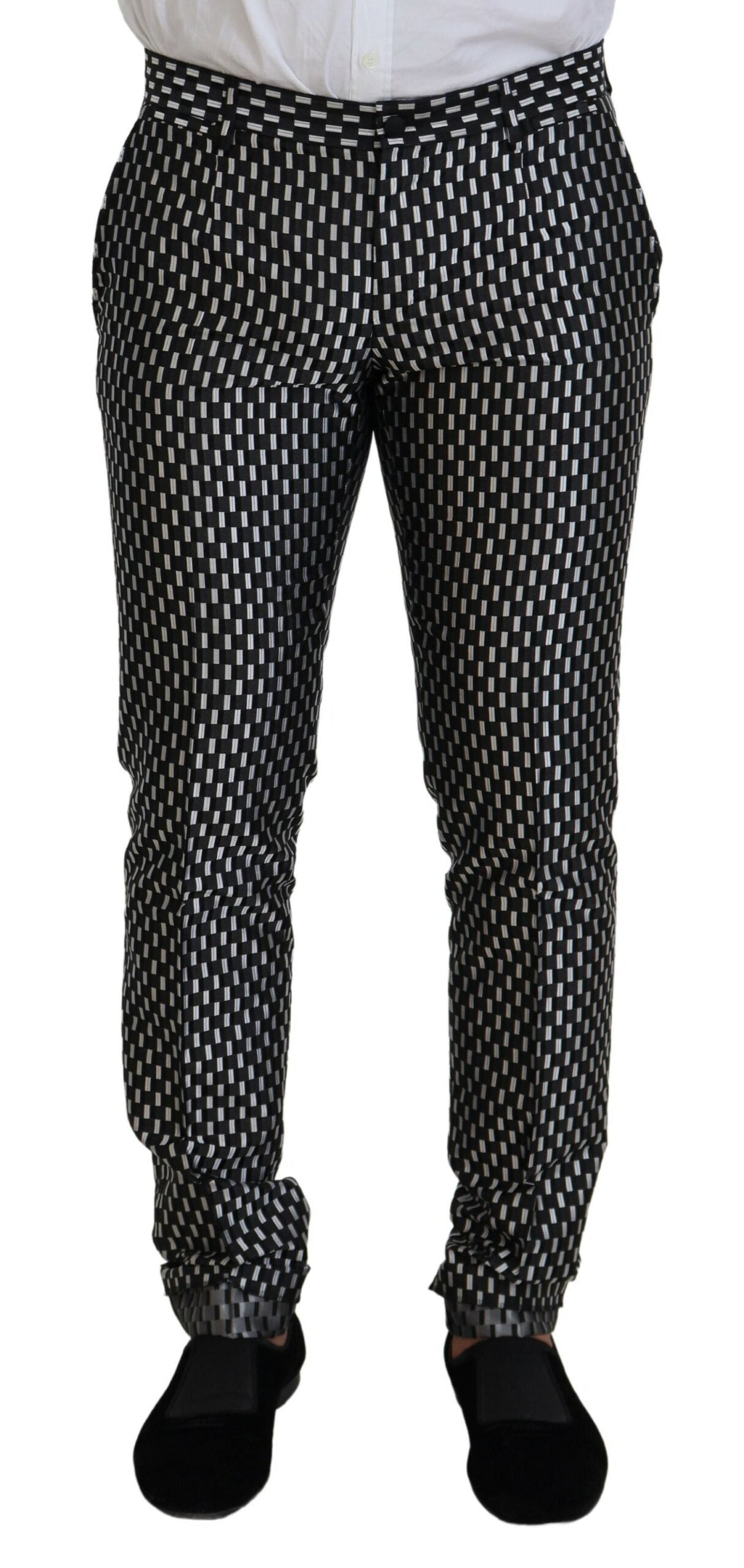Costume Dolce & Gabbana MARTINI en soie noire et blanche coupe ajustée