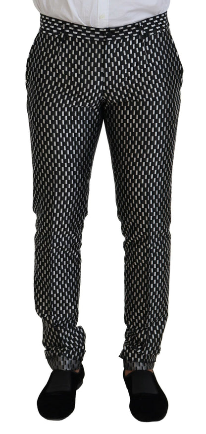 Costume Dolce & Gabbana MARTINI en soie noire et blanche coupe ajustée
