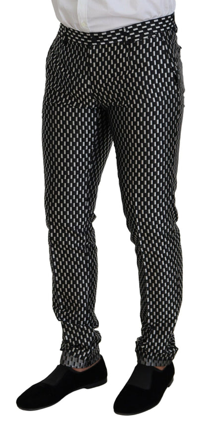Costume Dolce & Gabbana MARTINI en soie noire et blanche coupe ajustée