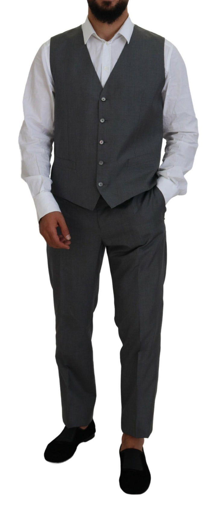 Traje de 3 piezas entallado Dolce & Gabbana gris MARTINI