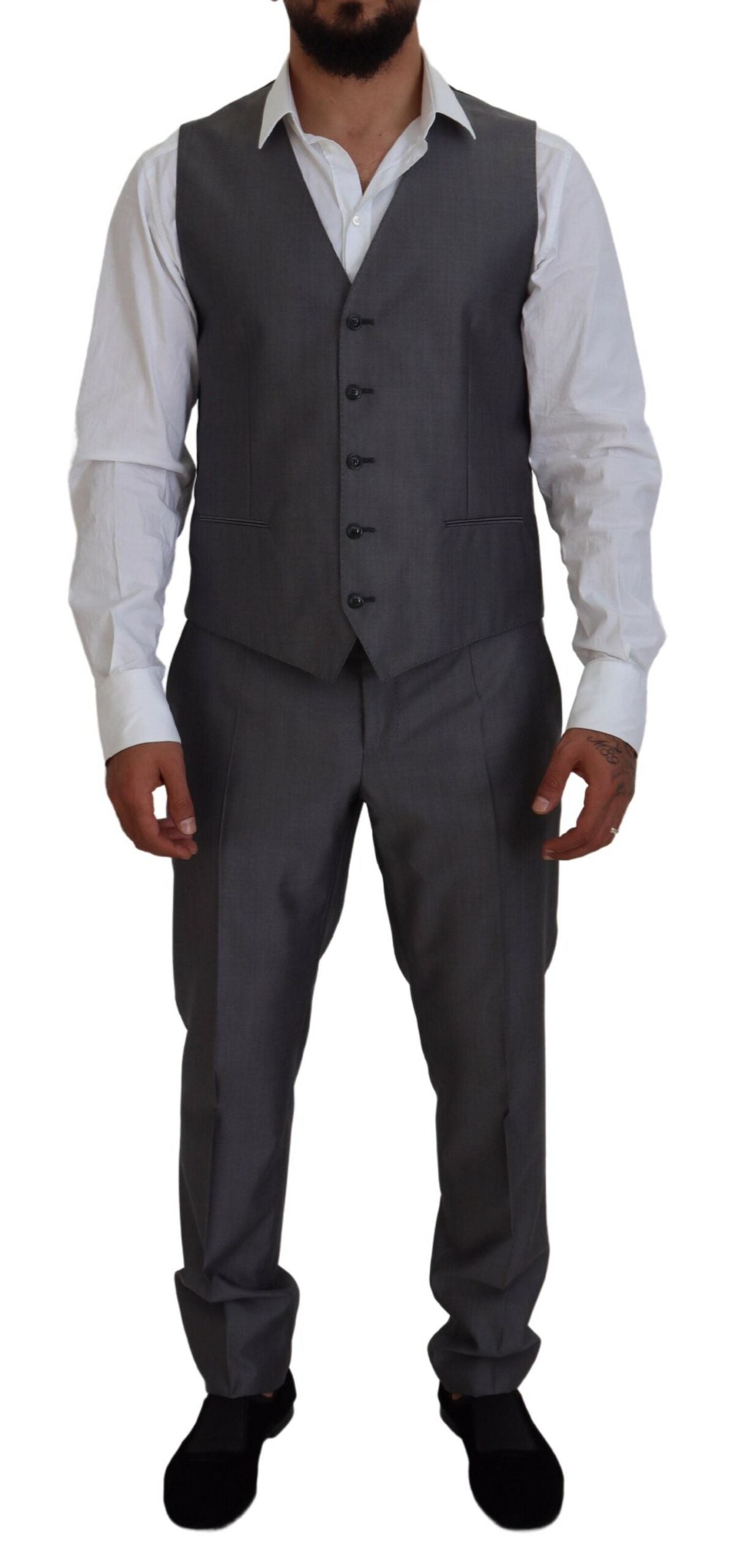 Costume trois pièces Dolce & Gabbana gris SICILIA coupe slim