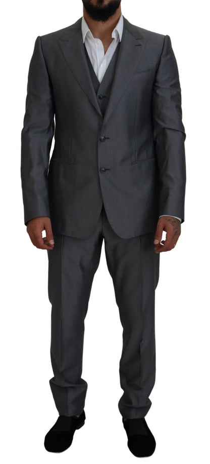 Costume trois pièces Dolce & Gabbana gris SICILIA coupe slim
