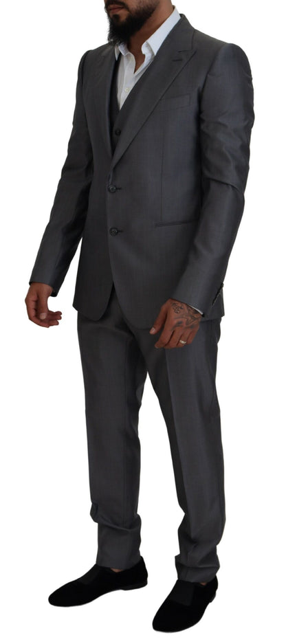 Costume trois pièces Dolce & Gabbana gris SICILIA coupe slim