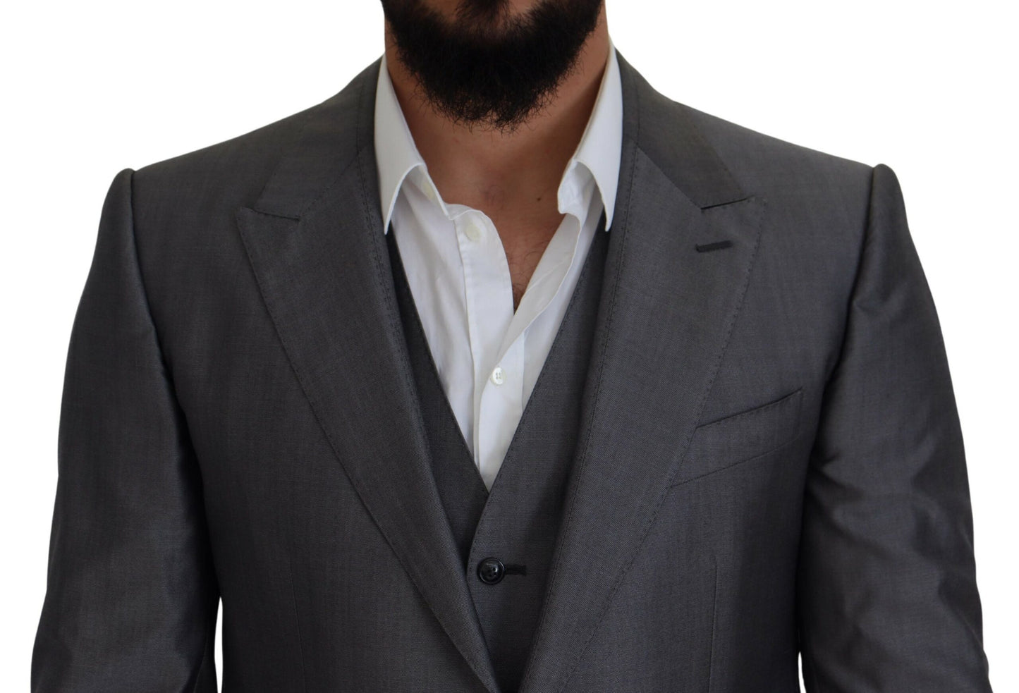 Costume trois pièces Dolce & Gabbana gris SICILIA coupe slim