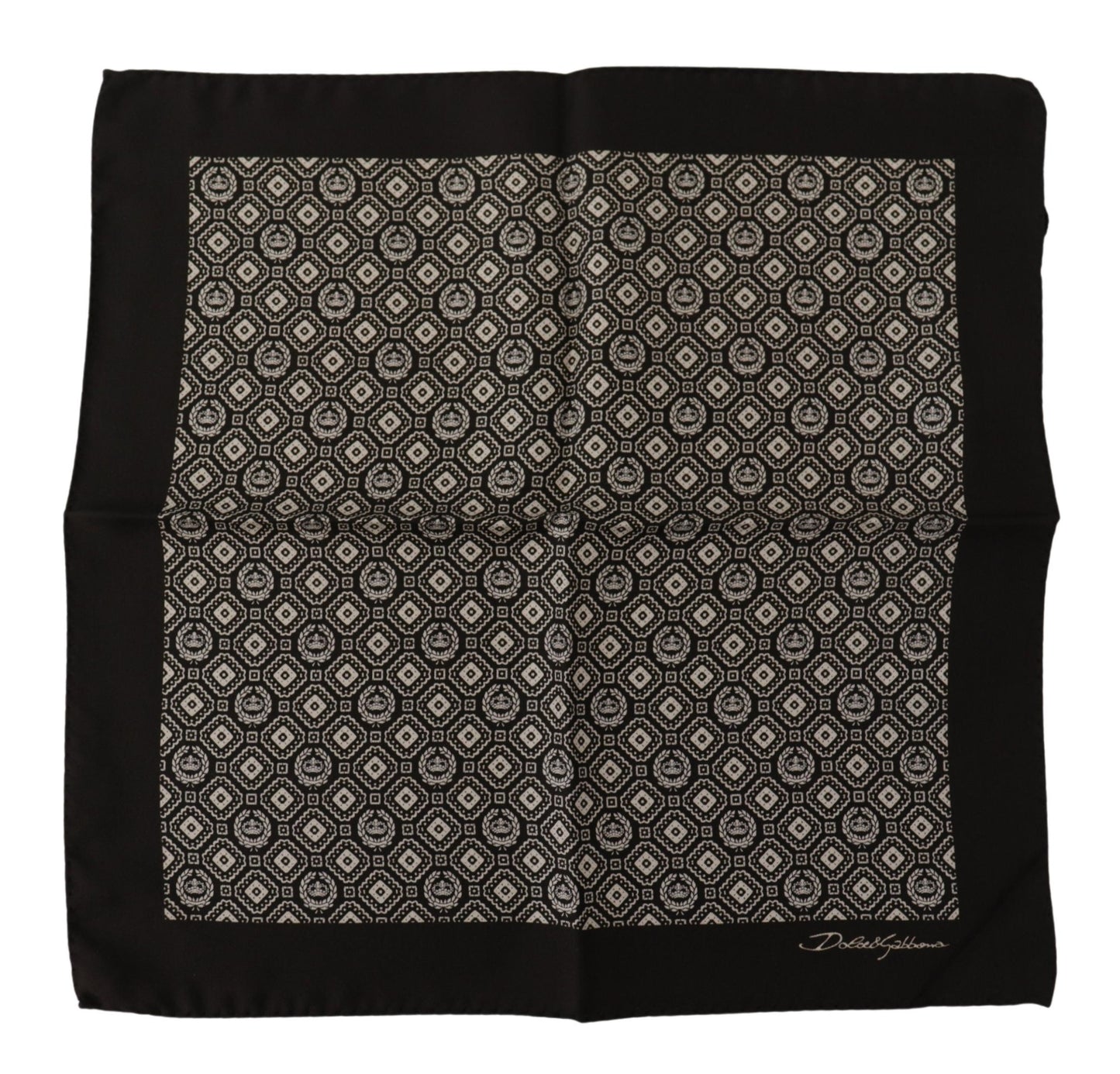 Pañuelo cuadrado Dolce & Gabbana negro con logo DG estampado