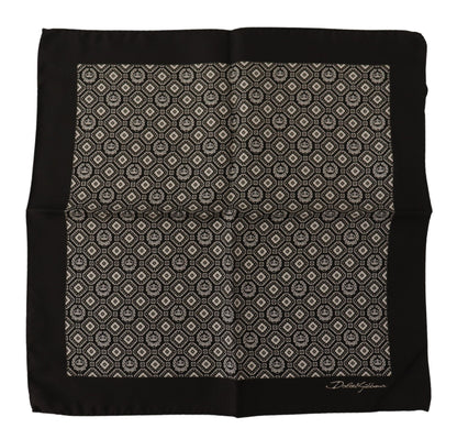 Pañuelo cuadrado Dolce & Gabbana negro con logo DG estampado