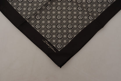 Pañuelo cuadrado Dolce & Gabbana negro con logo DG estampado