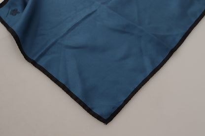Foulard carré Dolce & Gabbana noir et bleu à imprimé couronne DG