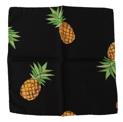 Foulard carré Dolce & Gabbana noir à imprimé ananas