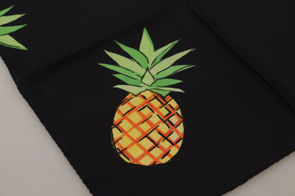 Foulard carré Dolce & Gabbana noir à imprimé ananas