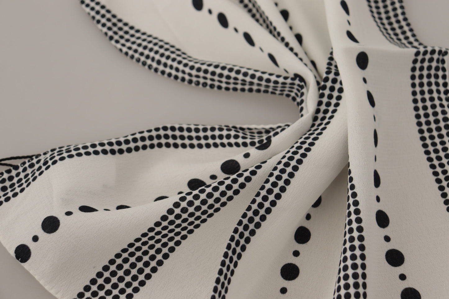 Foulard carré en viscose Dolce & Gabbana à pois et rayures blanches