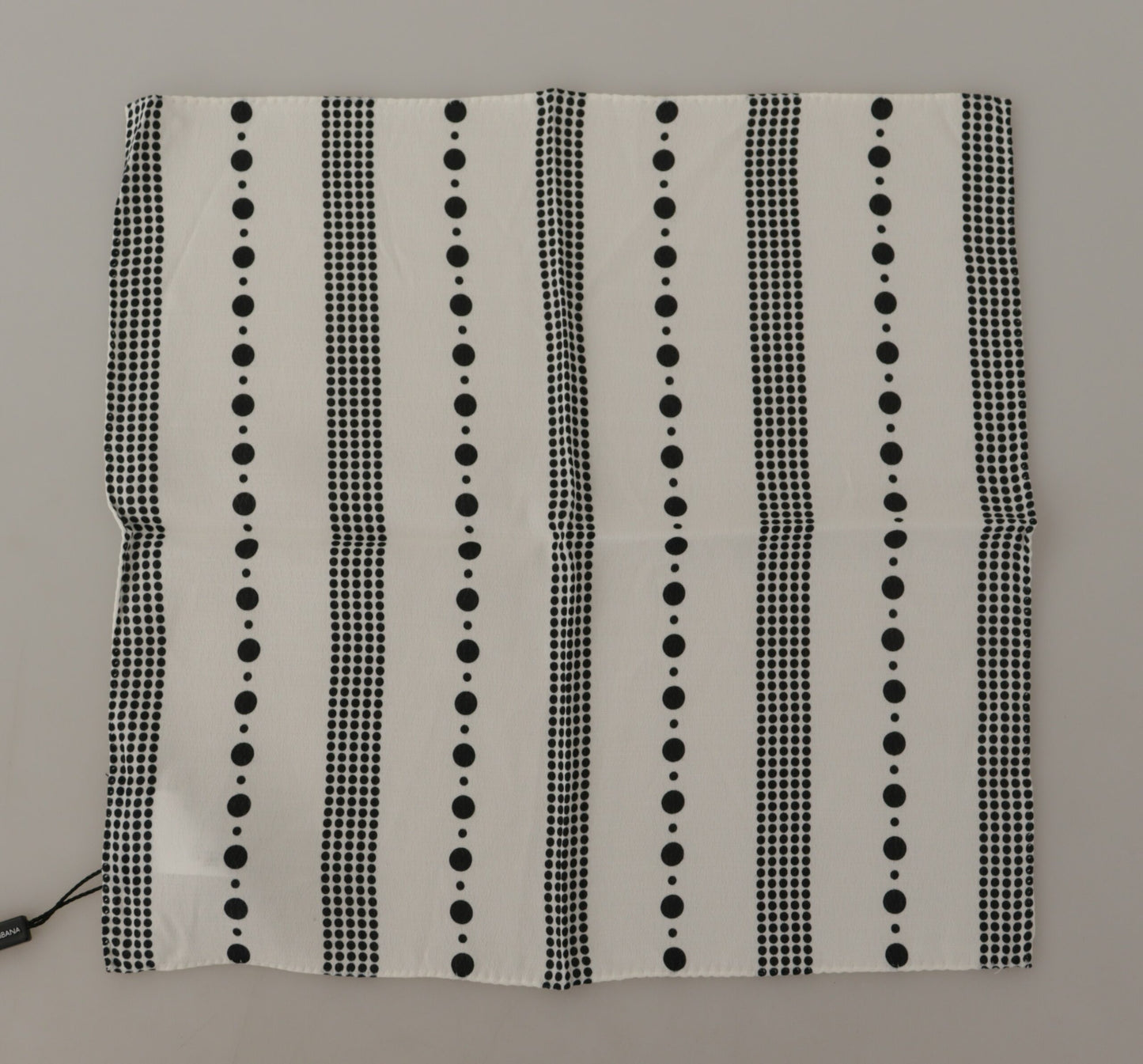 Foulard carré en viscose Dolce & Gabbana à pois et rayures blanches