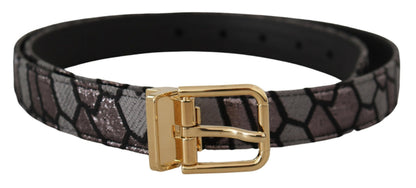 Ceinture Dolce & Gabbana en cuir patchwork multicolore avec jacquard doré