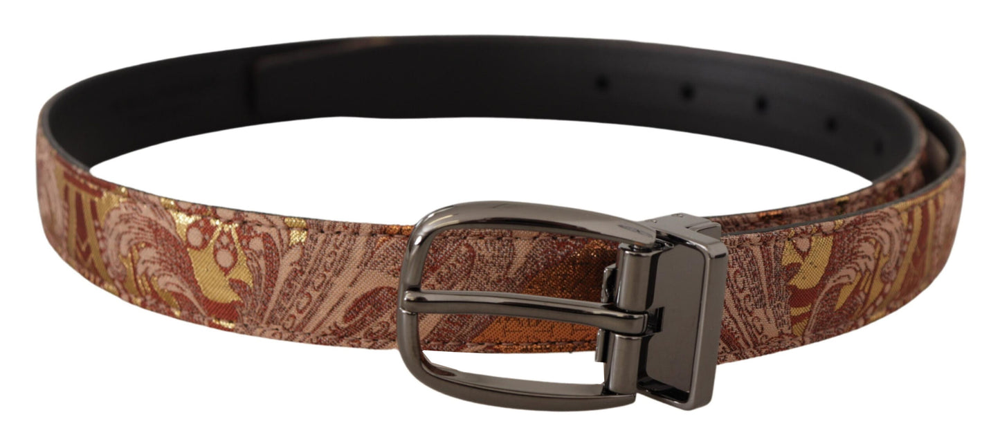Ceinture Dolce & Gabbana en cuir gaufré multicolore avec boucle en métal noir