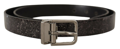 Ceinture Vernis Boucle Cuir Verni Pailleté Goccia Noir Dolce & Gabbana