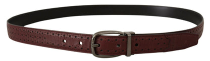 Ceinture Dolce & Gabbana en cuir perforé marron avec boucle en métal
