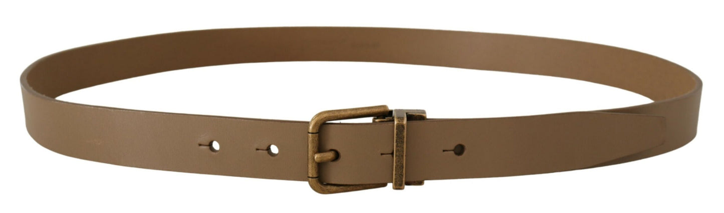 Ceinture classique Dolce & Gabbana en cuir marron avec boucle en laiton