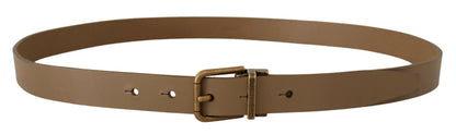 Ceinture classique Dolce & Gabbana en cuir marron avec boucle en laiton