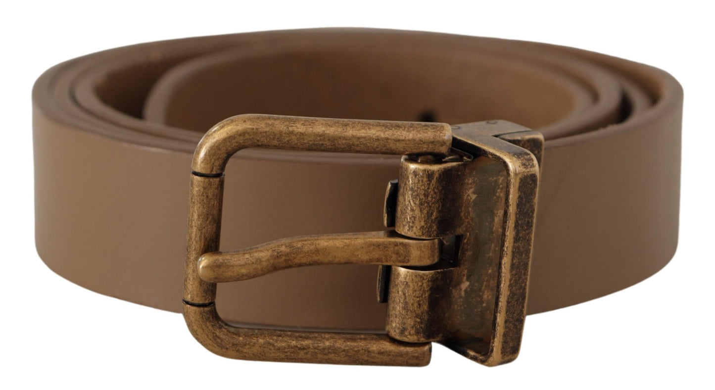 Ceinture classique Dolce & Gabbana en cuir marron avec boucle en laiton