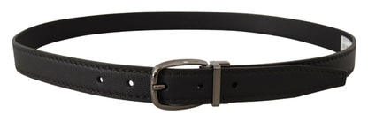 Ceinture en cuir noir avec boucle logo en métal Dolce & Gabbana