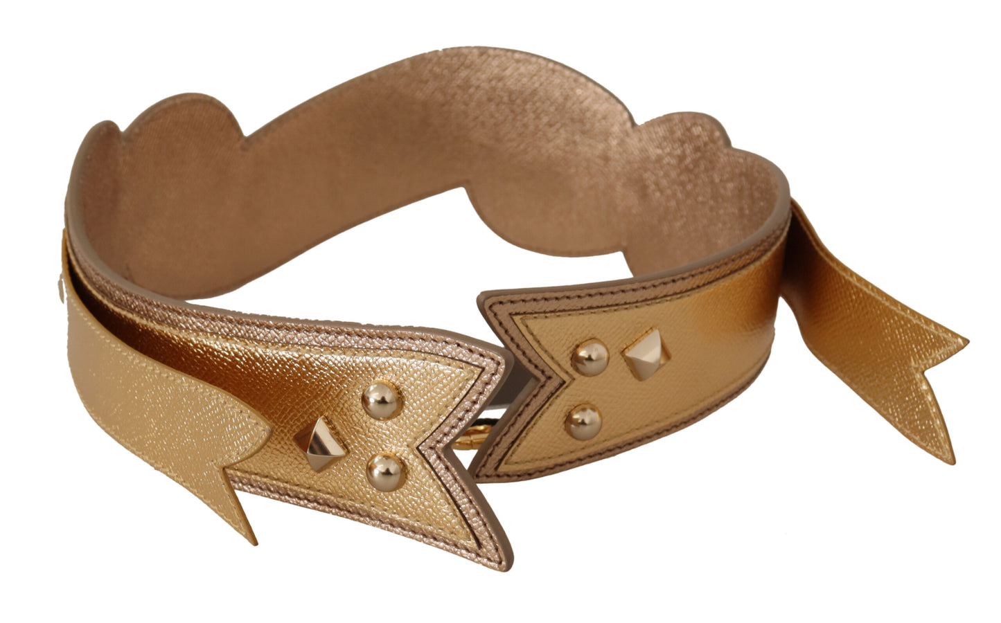 Bandoulière de sac Dolce & Gabbana Gold Leather LOVE Patch