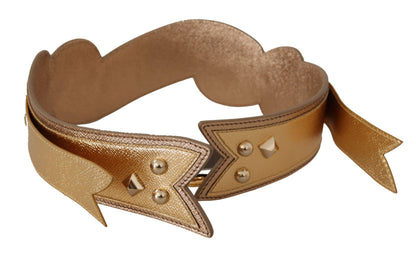 Bandoulière de sac Dolce & Gabbana Gold Leather LOVE Patch