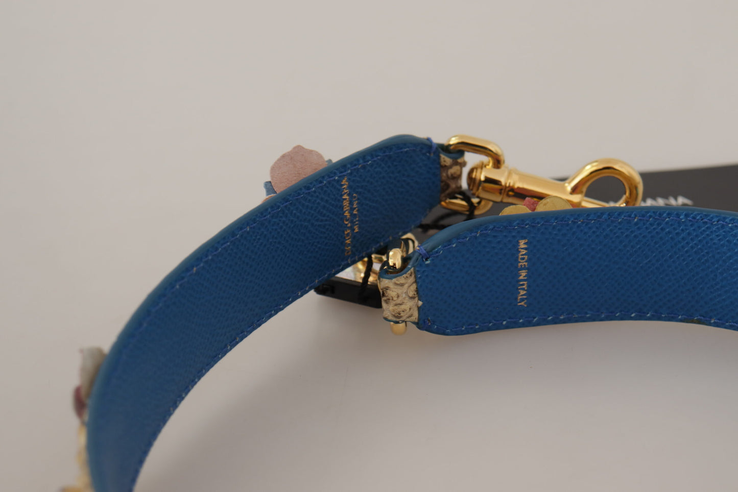 Bandoulière Dolce & Gabbana en Cuir Python Beige Ornée de Fleurs