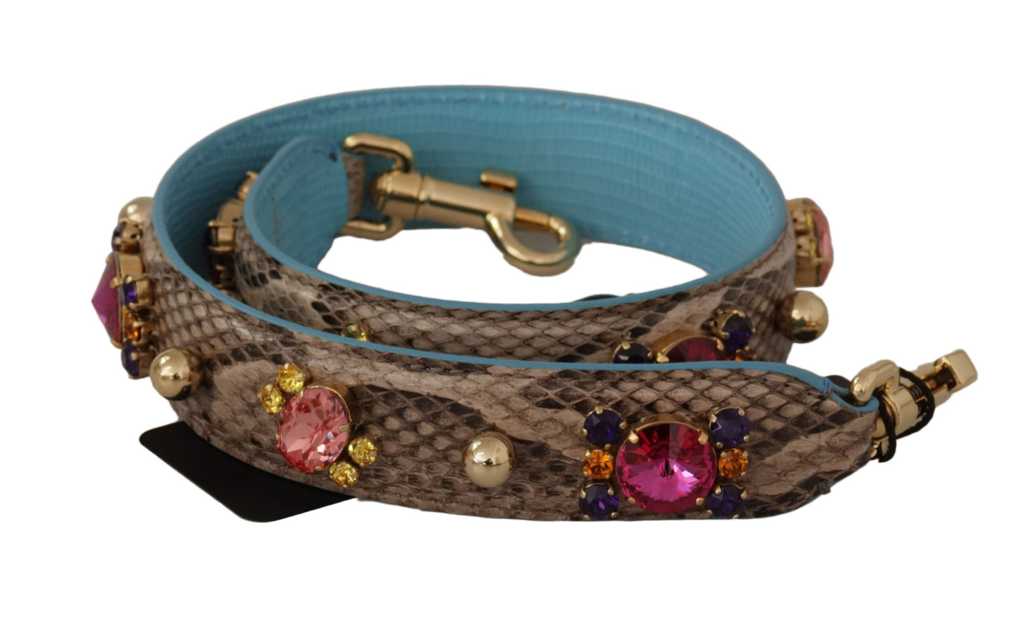 Bandoulière Dolce & Gabbana en cuir exotique marron avec cristaux