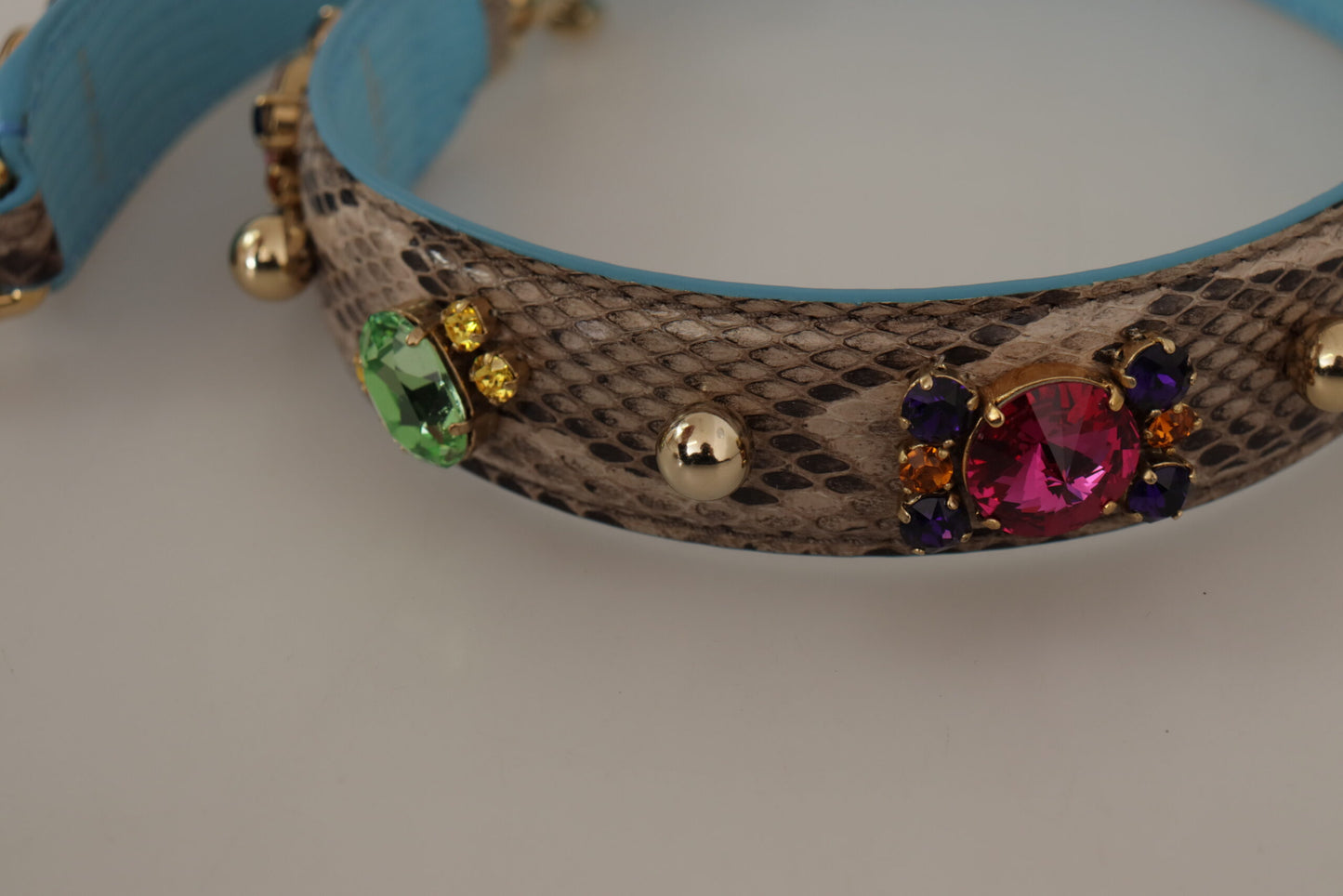 Bandoulière Dolce & Gabbana en cuir exotique marron avec cristaux