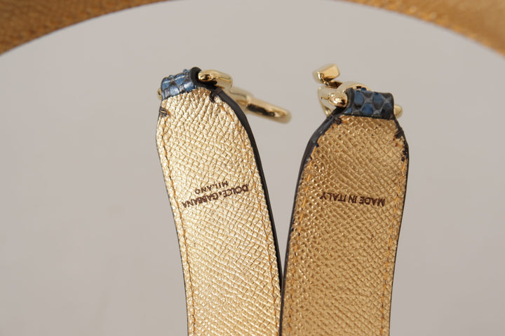 Bandoulière Dolce & Gabbana en cuir exotique bleu orné de cristaux